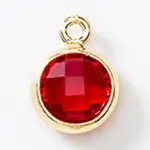 Birthstone Brass K9 Glass Charms