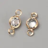 Alloy Clear Cubic Zirconia Connector Charms