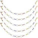 6Pcs Alloy Enamel Rainbow Charm Knitting Row Counter Chains