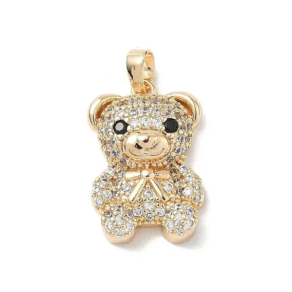Brass Micro Pave Cubic Zirconia Pendants