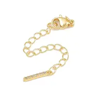 Brass Micro Pave Cubic Zirconia Ends with Chain