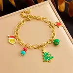 Christmas Theme 304 Stainless Steel Charm Bracelets for Women