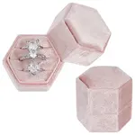 3-Slot Hexagonal Velvet Ring Boxes