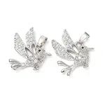 Brass Micro Pave Clear Cubic Zirconia Pendants