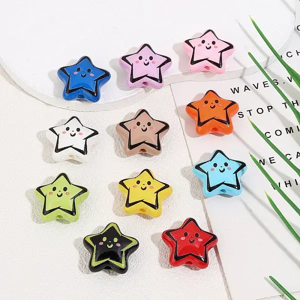 Printed Opaque Acrylic Beads