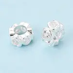 925 Sterling Silver Clear Cubic Zirconia Spacer Beads