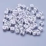 Letter C Cube White Acrylic Beads