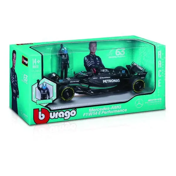 Bburago 1:24 RACE Formula F1 - Mercedes-AMG F1 W14 E (2023) #63 George Russell s řidičem