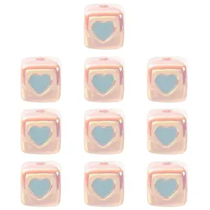 10Pcs Opaque Acrylic Enamel Beads