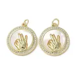 Gesture Theme Brass Micro Pave Cubic Zirconia Pendants