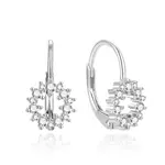 Beneto Elegantní stříbrné náušnice se zirkony AGUC2213L