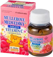 DR.MULLER MÜLLEROVE medvedíky - vitamín C s príchuťou malín 45 tabliet