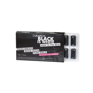 CURAPROX Žuvačky Black Is White 12 ks