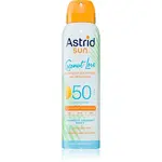 Astrid Sun Coconut Love chladivý neviditeľný sprej na opaľovanie SPF 50 s vysokou UV ochranou 150 ml