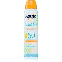 Astrid Sun Coconut Love chladivý neviditeľný sprej na opaľovanie SPF 50 s vysokou UV ochranou 150 ml