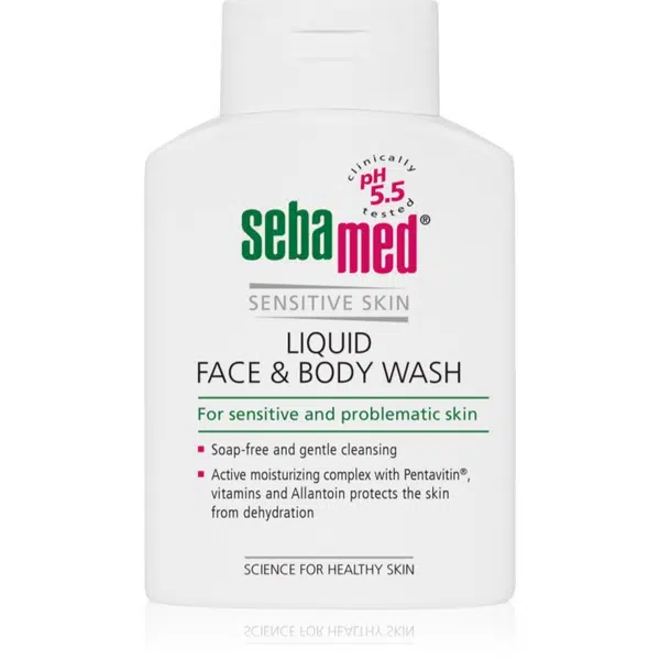 Sebamed Face & Body Wash Sensitive Skin jemná umývacia emulzia na telo a tvár pre citlivú pokožku 200 ml