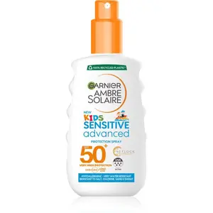 Garnier Ambre Solaire Advanced Sensitive Kids opaľovacie mlieko v spreji SPF 50+ 150 ml