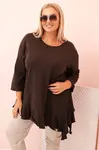 Kesi Włoski Dámska blúzka Plus Size z bavlnou s vreckom a zrolovaným rukávom kiwi