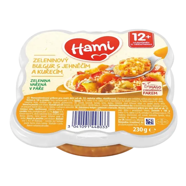 HAMI Príkrm v tanieriku Zeleninový bulgur s jahňacím a kuracím 230 g