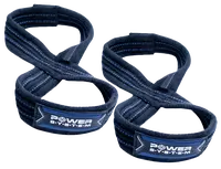 POWER SYSTEM Trhačky Lifting Grips Figure 8, čierná/modrá, veľ. S/M, 2 ks