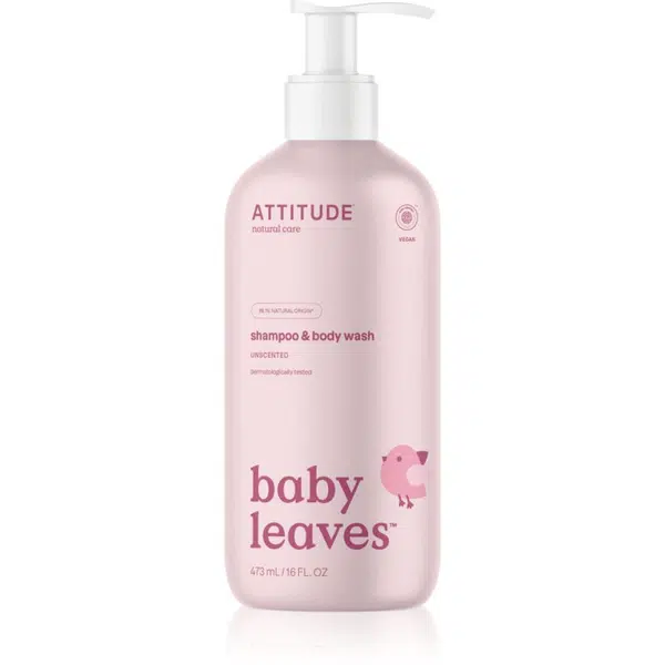 Attitude Baby Leaves Unscented sprchový gél a šampón 2 v 1 473 ml