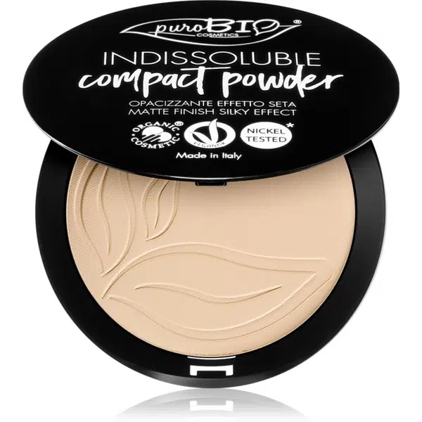 puroBIO Cosmetics Indissouble kompaktný púder s matným efektom odtieň T01 9 g