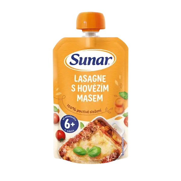 SUNAR príkrm lasagne s hovädzím mäsom 6m+ 120 g