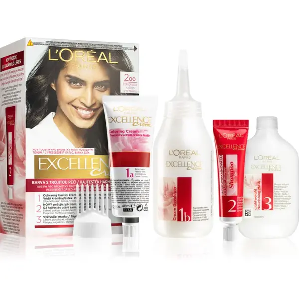 L’Oréal Paris Excellence Creme farba na vlasy odtieň 200 True Darkest Brown 1 ks