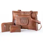 Dámska kabelka hnedý patchwork set 3 ks