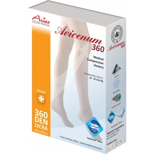 ARIES AVICENUM 360 Lýtkové pančuchy Micro veľkosť MN II.KT Sanitized otvorená špica telové pár