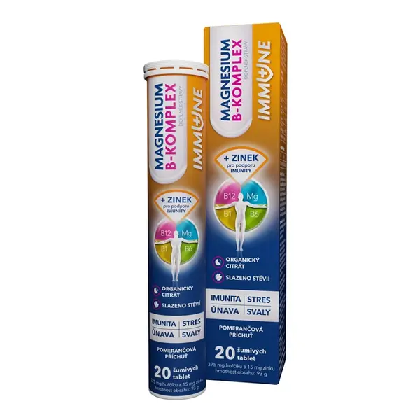 Magnesium B-komplex Immune Glenmark 20 šumivých tablet