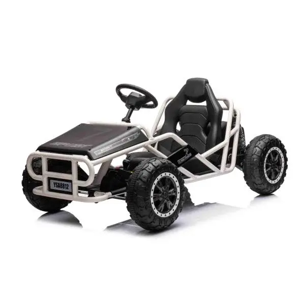 Elektrická Motokára SPORT-KART 24V, black, EVA kolesá, Koženkové sedadlo, 2 x 50W Motor,