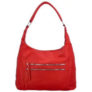 Módní dámská koženková kabelka na rameno Deliza, červená