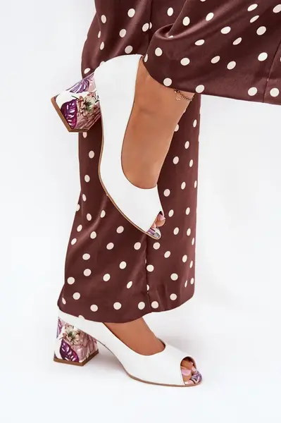 Boto Kožené lodičky s ozdobným opätkom Lewski Shoes