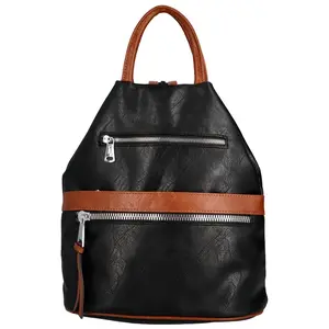 Stylový dámský batoh Zendy, černá – hnědá