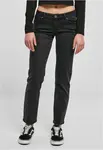 Women's Straight Denim Low-Waisted Pants - Black