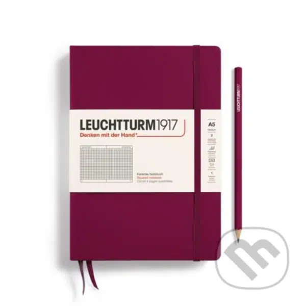 Leuchtturm1917 Zápisník Port Red Medium A5 čtverečkovaný