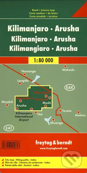 Kilimanjaro, Arusha 1:80 000 (Automapa)