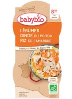 BABYBIO Menu zelenina s morčacím mäsom a ryžou (2x 200 g)