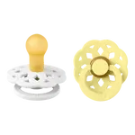 BIBS Boheme cumlíky z prírodného kaučuku 2ks - veľkosť 2, White / Sunshine