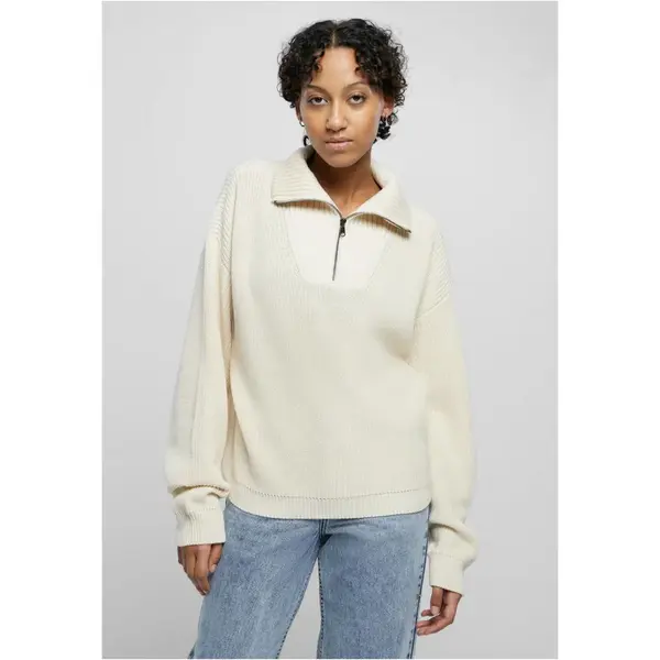 Women's oversized troyer knit - sand