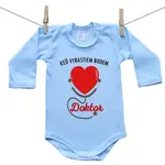 Boodyy Modré body s dlhým rukávom Keď vyrastiem budem doktor 80 (9-12 mesiacov)