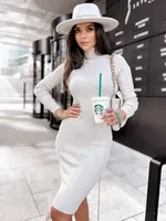 Svetrové šaty DREAMY Barva světle béžová DSTREET