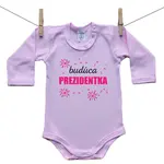 Boodyy Ružové Body s dlhým rukávom Budúca prezidentka 92 (18-24 mesiacov)