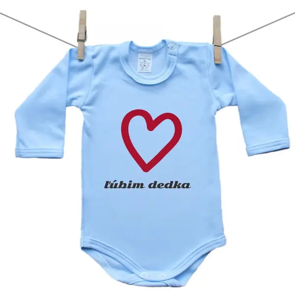 Boodyy Body s dlhým rukávom (modré) Ľúbim dedka 92 (18-24 mesiacov)