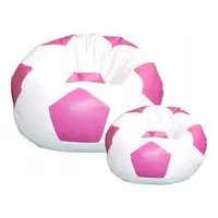 Sedací vak lopta 100x100 cm + podnožník sivo ružová