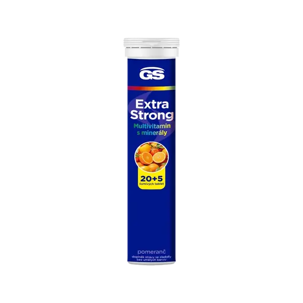 GS Extra Strong multivitamín s minerálmi eff.tbl. 20+5 pomaranč