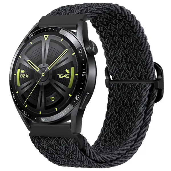 BStrap Braid Nylon remienok na Huawei Watch 3 / 3 Pro, black