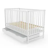 Drevená postieľka/pohovka + zábrana magdaléna biela so šuflíkom