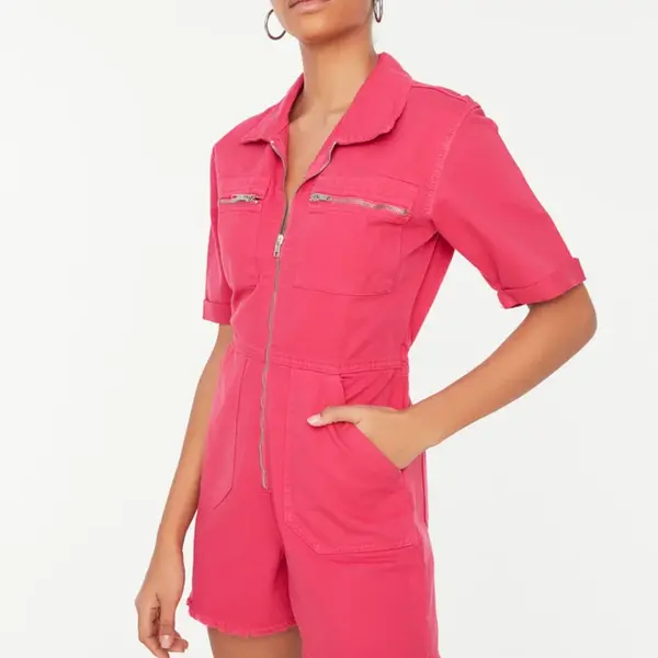 Trendyol Fuchsiový Crop Overal